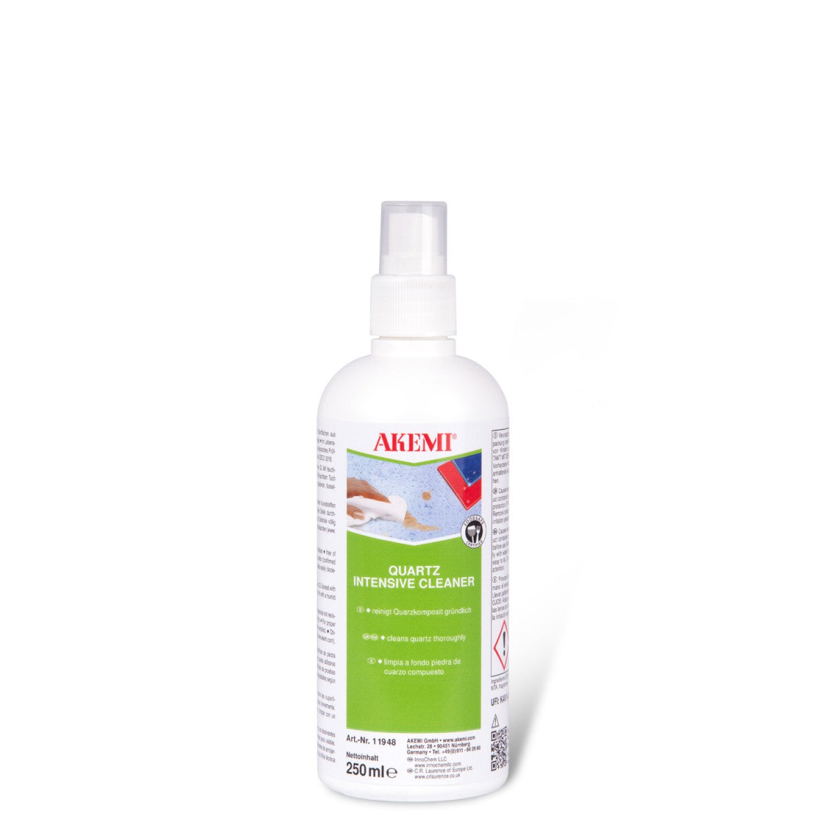 Akemi Quartz Intensive Cleaner spray bottle on a white background