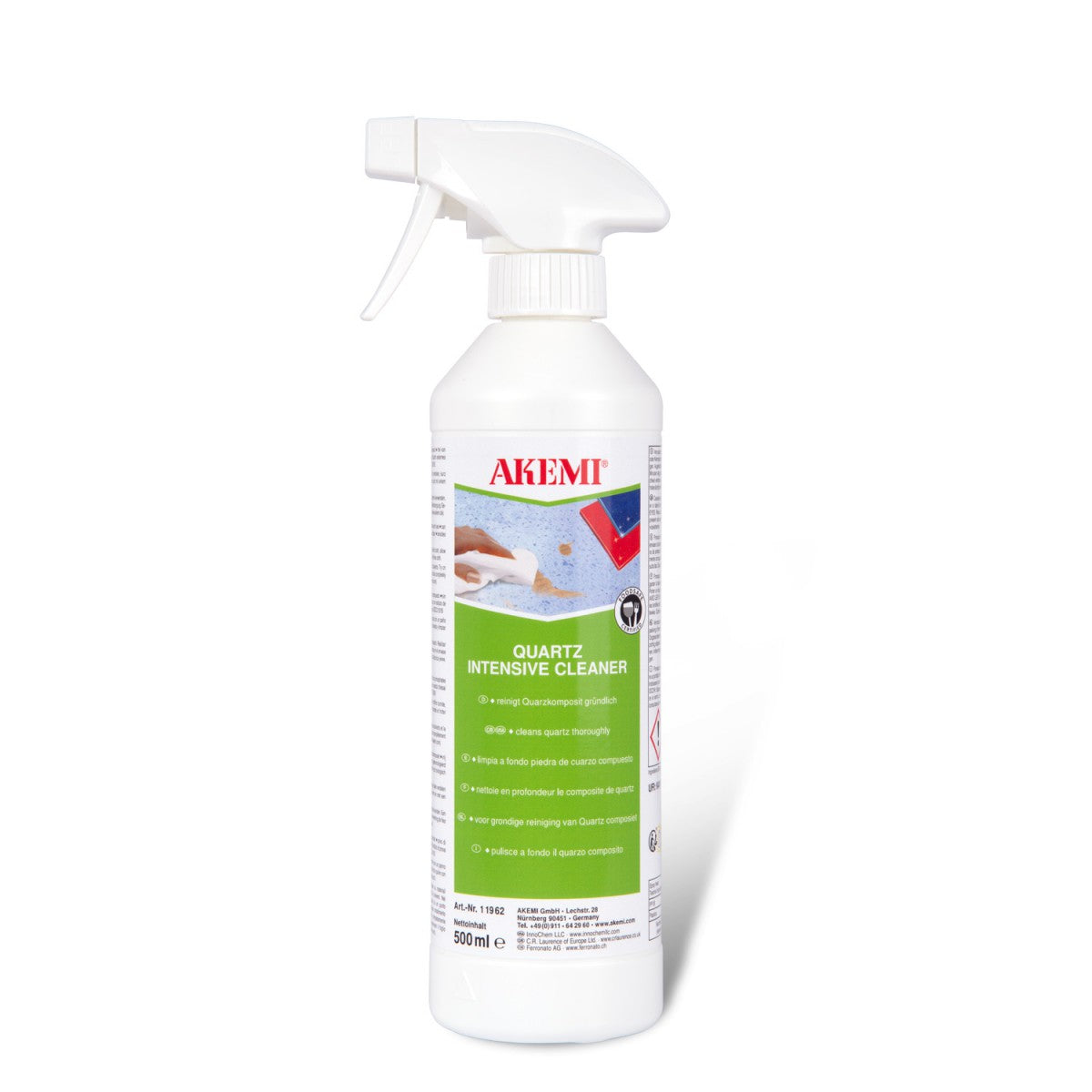 Akemi Quartz Intensive Cleaner spray bottle on a white background