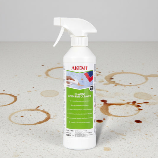 Akemi Quartz Intensive Cleaner spray bottle on a white background