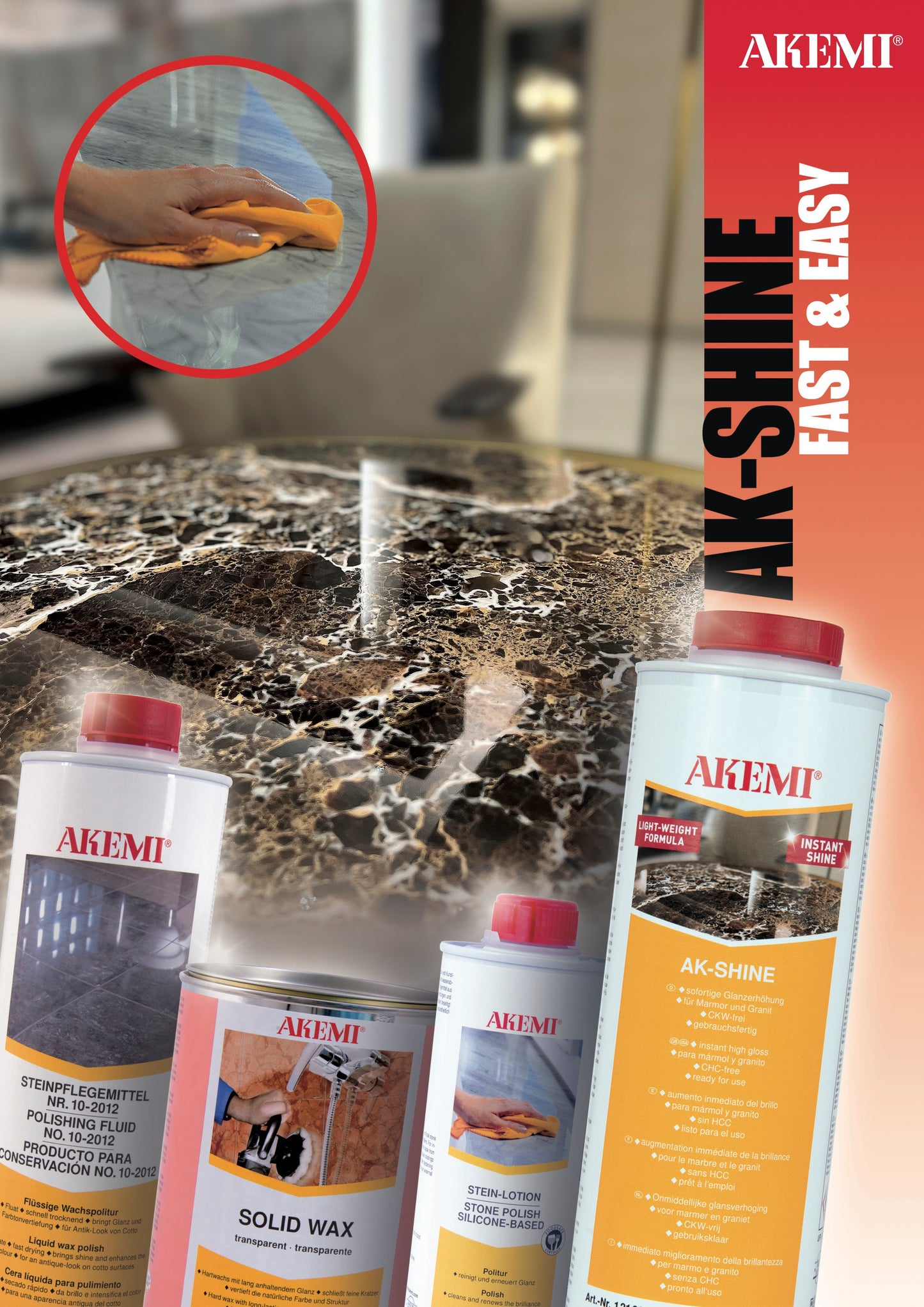 AKEMI SHINE - glansforbedring av stein