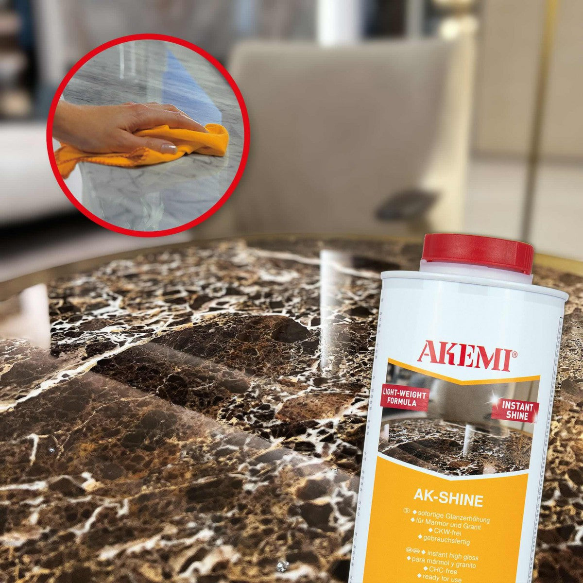 AKEMI SHINE - glansforbedring av stein