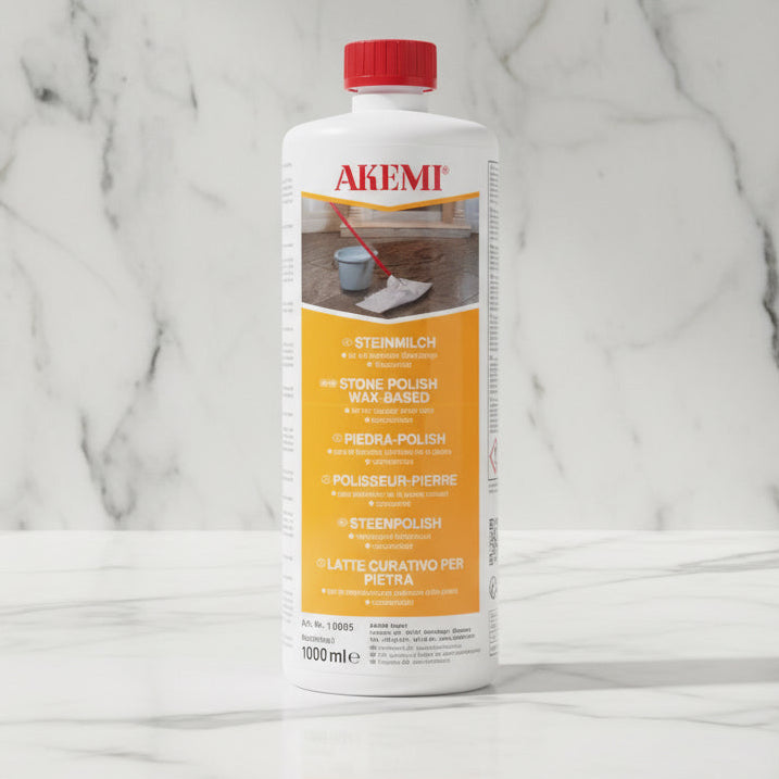 Akemi stone polish bottle on a white background