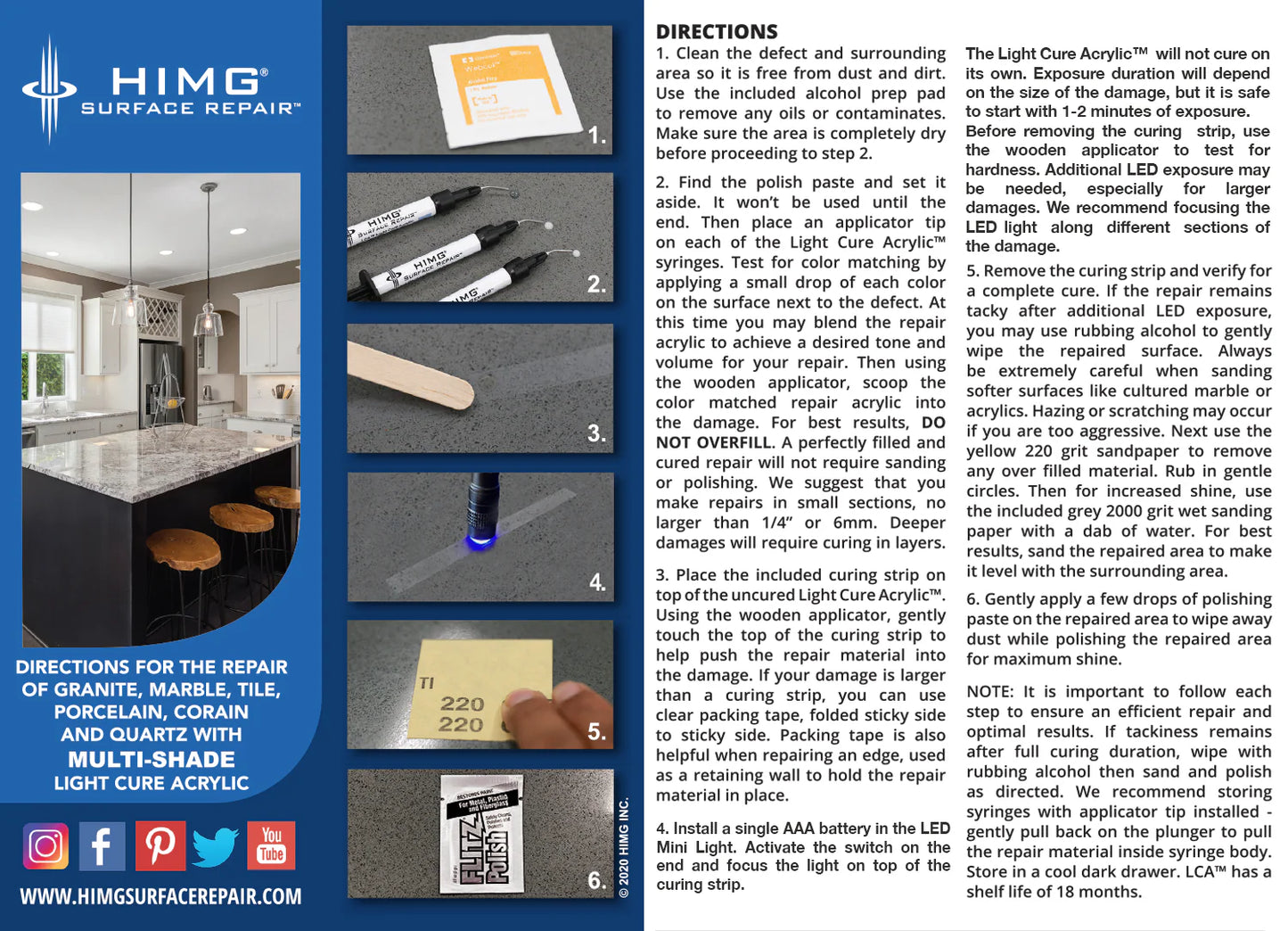 Reparasjons-kit  Acrylic Repair Kit - Hvite materialer
