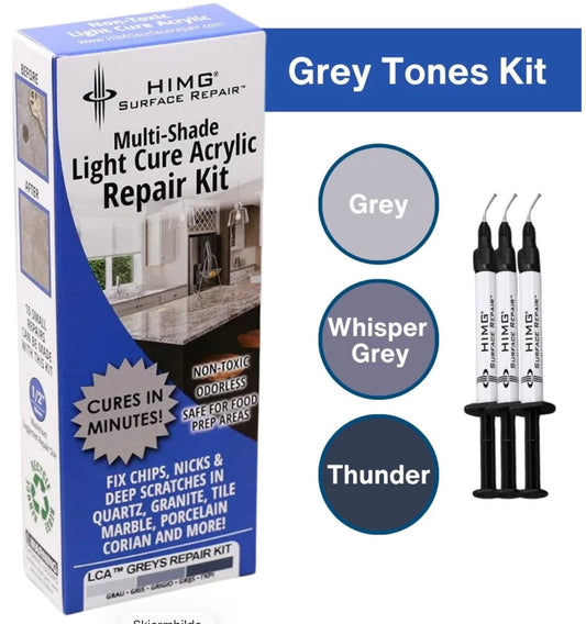 Reparasjonskit  hakk i platen - Acrylic Repair Kit - Gråtoner